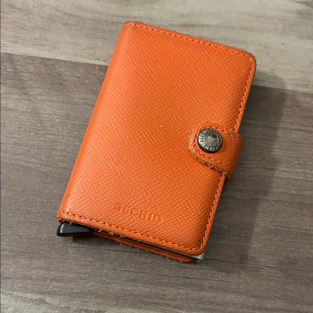 Secrid Orange Leather Cardholder
